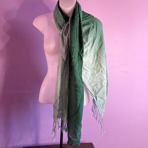 Pashmina Scarf Shawl Wrap – Gradient Green Tones – Extra Long Soft Lightweight